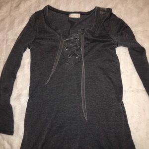 grey criss cross dress
